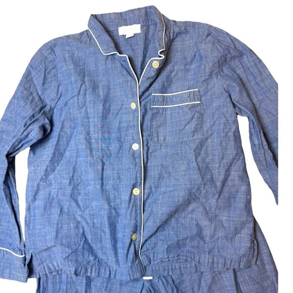 LOVE by Gap Cotton Flannel Two Piece Sleepwear‎  Light Blue w/White Piping SMALL - Picture 3 of 8